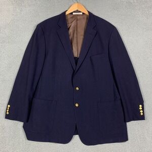 Hardwick Blazer Suit Jacket Men's 50L Navy Super 100 Stretch Wool Gold Buttons